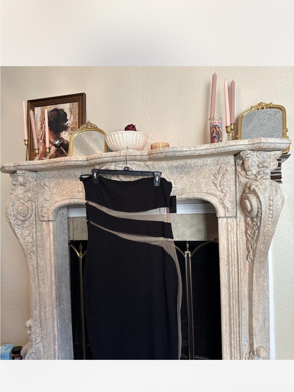 JLUXLABEL Black Dress with Taupe Accents
